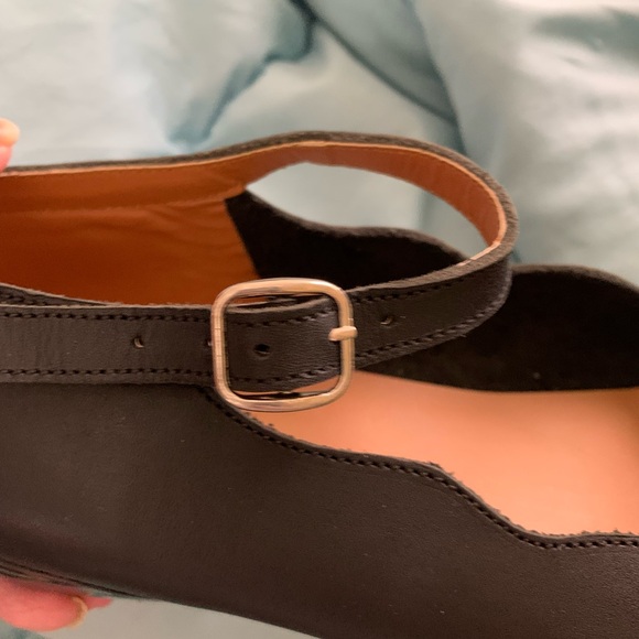 Black Mary Jane Flats with Decorative Cutwork - Picture 2 of 4